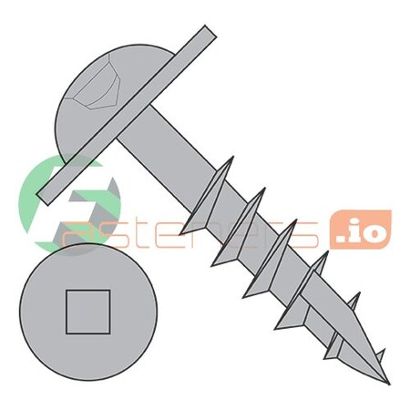 Newport Fasteners Wood Screw, #8, 1-1/2 in, Plain Steel Flange Round Head Square Drive, 5000 PK 818639